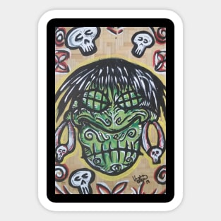 shrunken head trophy head Sticker